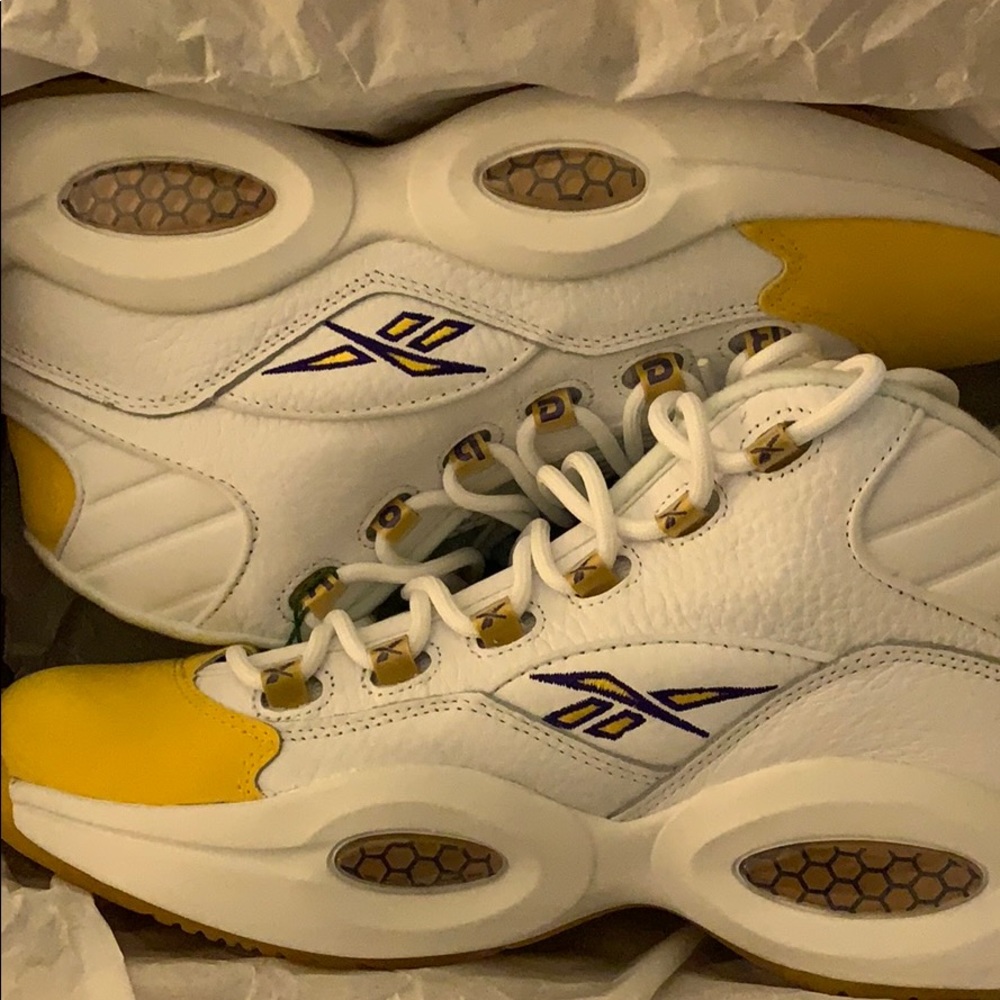 Reebok Question Mid Yellow Toe size 10